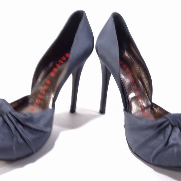 VINTAGE NEW FABULOUS RARE FIND Walter Steiger High Satin Pumps Sz 37.5 NIB 895 - Picture 5 of 9